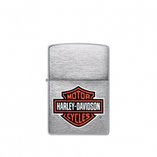 zapalniczka w kolorze chromu z kolorową grafiką